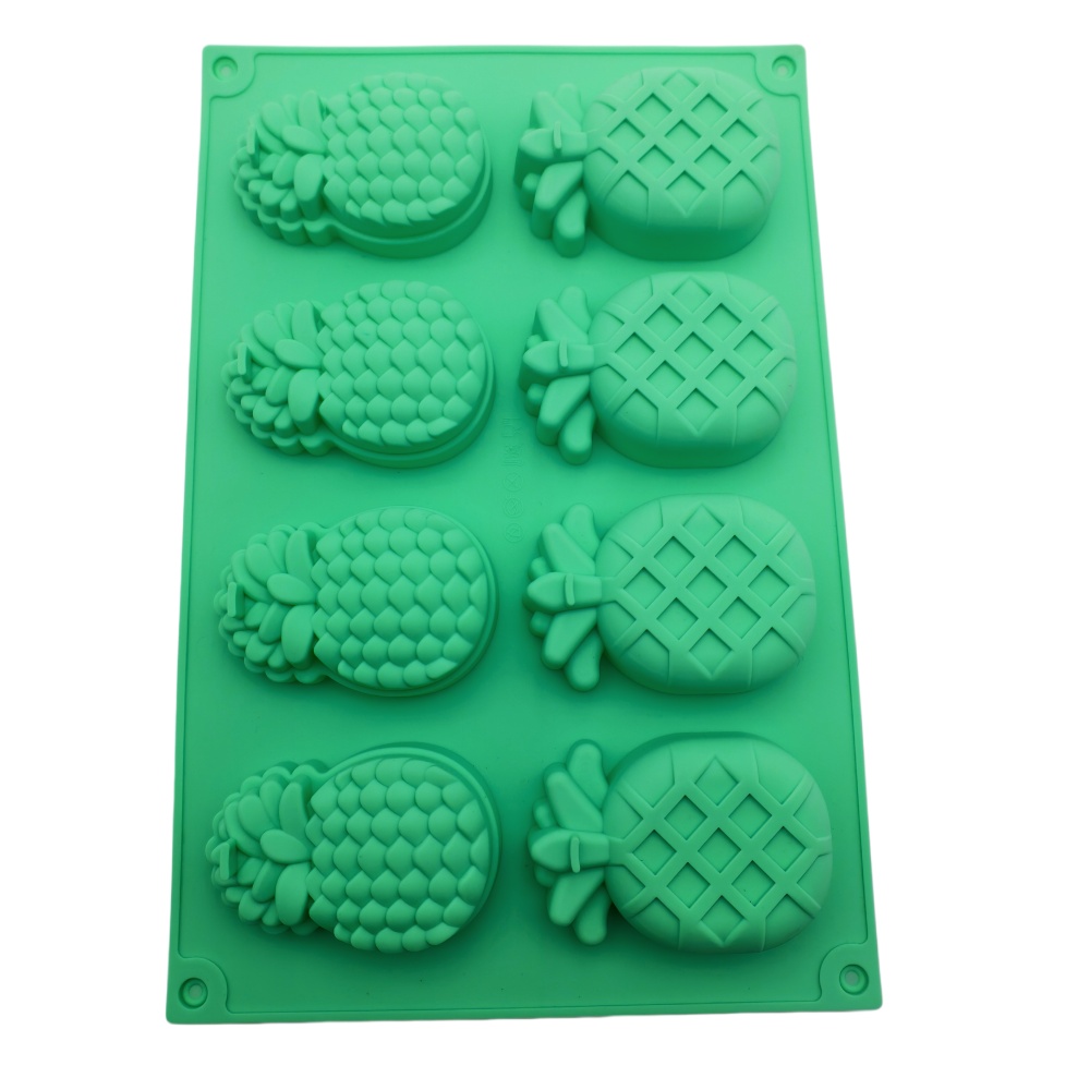 Natural Making Soap - Ananasvormige siliconen cakevorm 8-gaats siliconen moussevorm