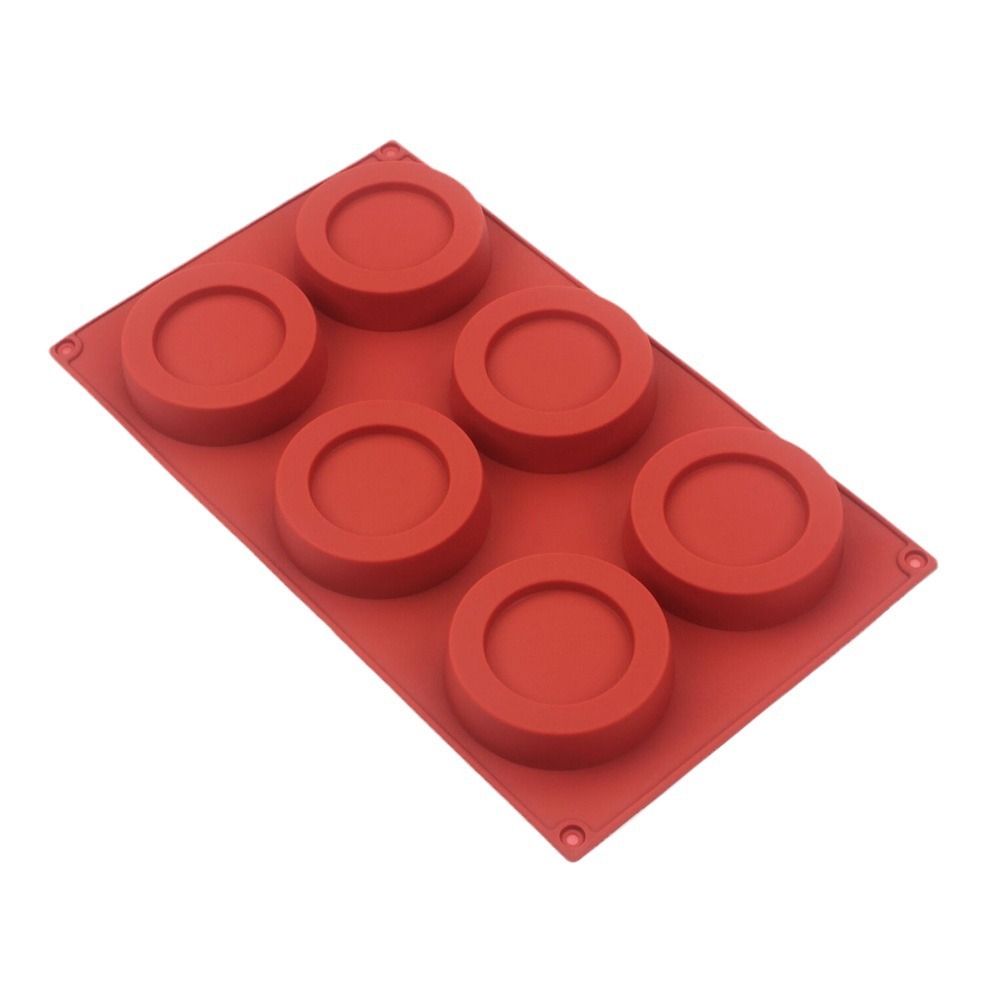 Soap Making Bar - 6-delige grote ronde cilindrische siliconen cakevorm,