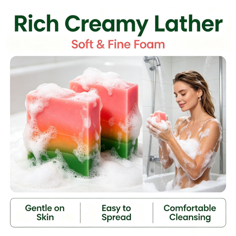 Watermeloenzeep met drie kleur - Essential Oil Soap recensie en prijs