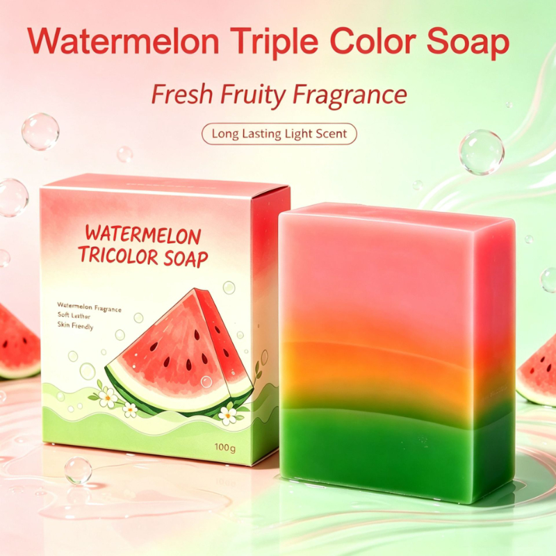 Watermeloenzeep met drie kleur - Essential Oil Soap recensie en prijs