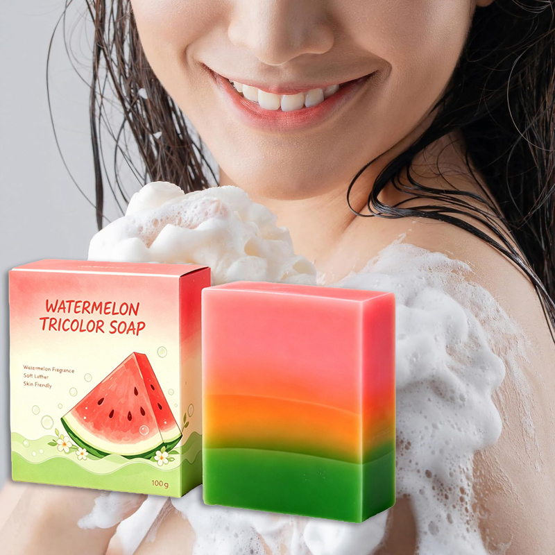 Watermeloenzeep met drie kleur - Essential Oil Soap recensie en prijs
